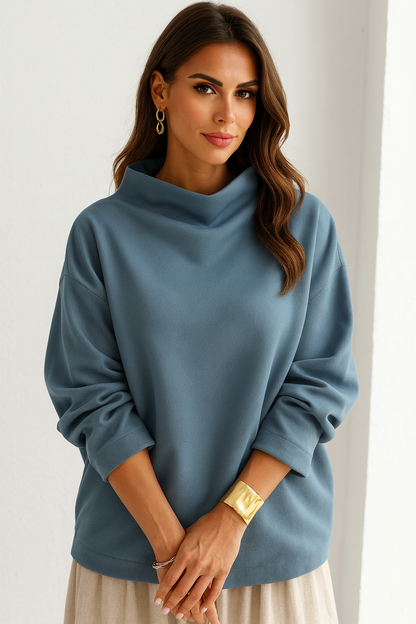 Maglia Cozy Chic a Collo Morbido – Comfort & Eleganza Minimal