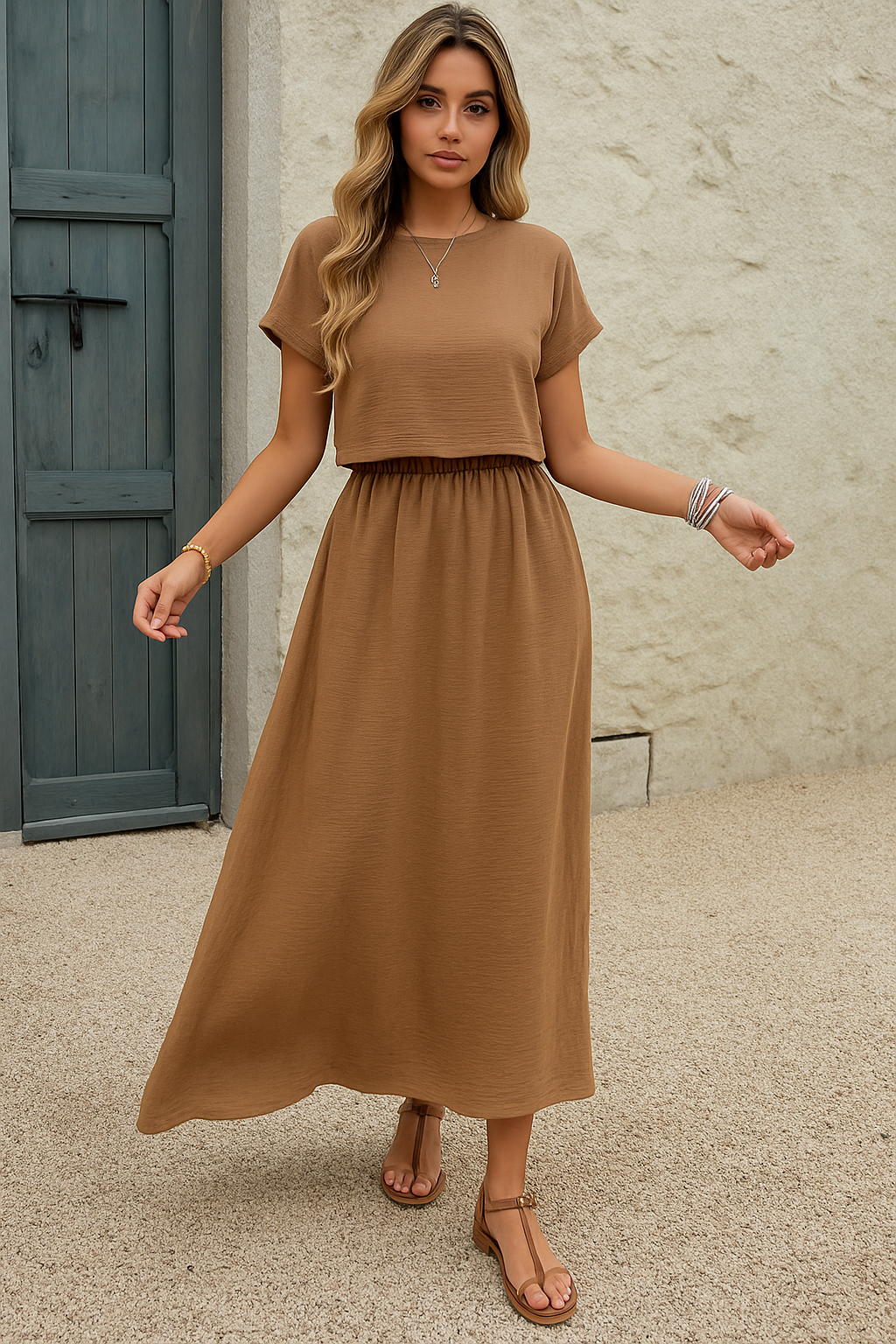 Abito Lungo Blu – Eleganza Naturale Senza Sforzo