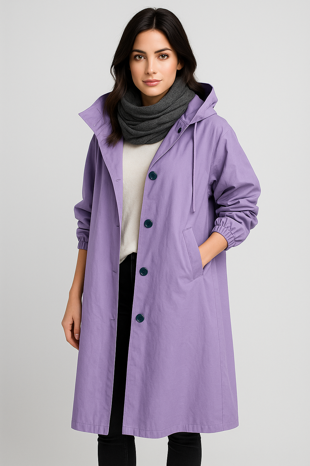 Trench Donna Lungo con Cappuccio – Eleganza e Comfort in Ogni Giornata