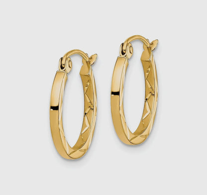 Orecchini in Oro con Taglio Diamante – Oro Massiccio 10 ct
