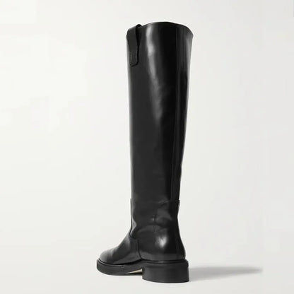 Stivale cavallerizza elegante in vera pelle