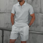 Completo uomo, polo con zip e shorts