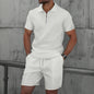 Completo uomo, polo con zip e shorts