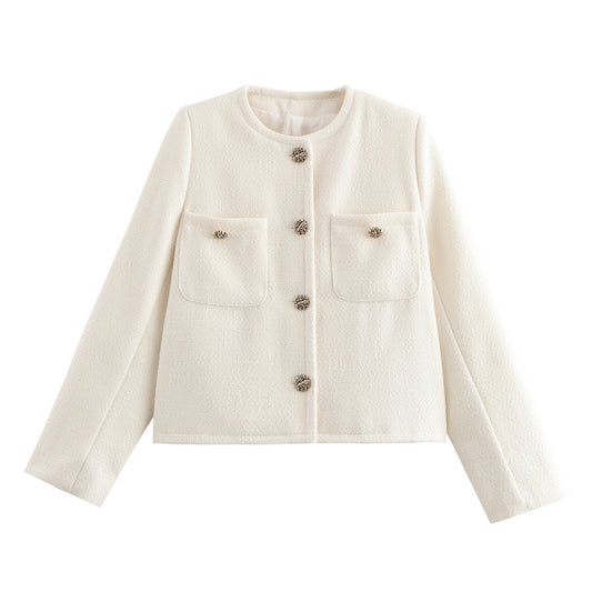 Giacca con bottoni a contrasto stile Chanel